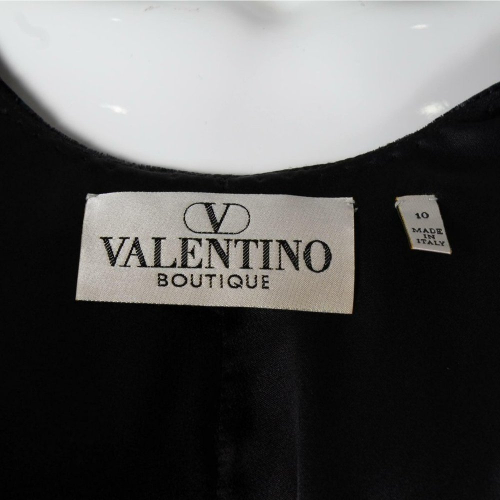 VALENTINO Black Velvet Sleeveless V-Neck Maxi Backless Dress - US 10 - Picture 7 of 7